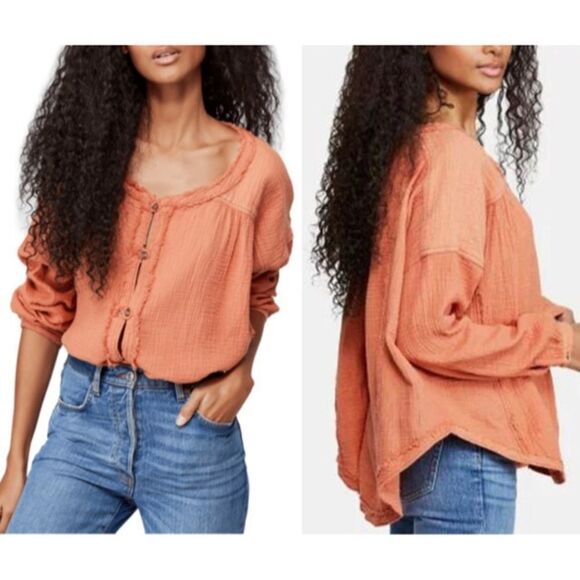 We the Free Moving Mountains Button Down tunic top - Picture 1 of 7